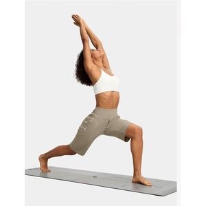 Santiny Women's 12" Bermuda Shorts Knee Length Pockets Hi- Rise Stretch Khaki MD